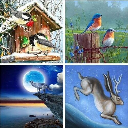 5D Diamond Painting Cartoon Full Round Diamond mosaic embroidery Resin Animals Pictures home decoration painting