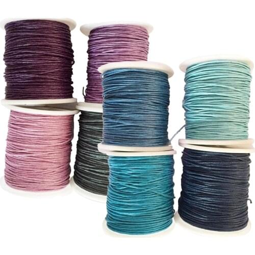 8 Rolls Waxed Cotton Cord Thread 80 Meters 1mm Jewellery Making Cord