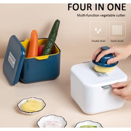 8pcs Multifunctional Vegetable Cutter Slicer Household Shredder Kitchen Potato Cheese Grater With Drain Basket And Hand Guard