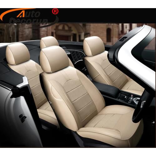 AutoDecorun 12PCS/Set Custom Genuine Leather Seat Covers for Fiat Punto Accessories Seat Cover 2008-2010 Cars Protectors Styling