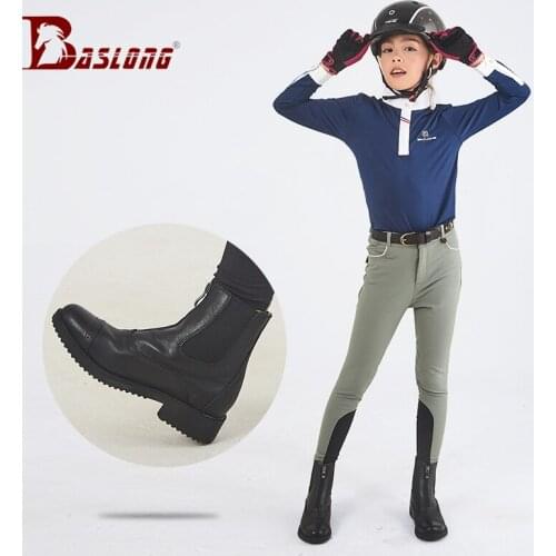 Comfortable Children Riding Equestrian Riding Gear Children Horse Boots Leather Breathable Short Tube Children Riding Boots