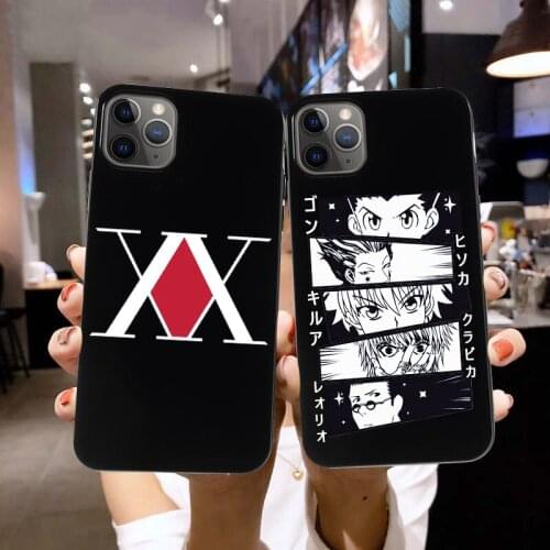Japaneses Anime Hunter X Hunter Phone Case for iPhone 12 Pro Max mini 11 Pro Max SE2020 7 8 Plus Xs Max Xr Soft Case Black Cover