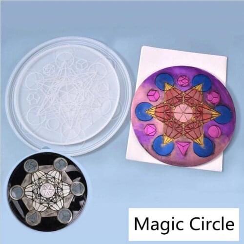 DIY Cool Magic Circle Board Mold Resin Epoxy Craft Dried Flower Desktop Layout Decoration Jewelry Accessories Tray Handmade