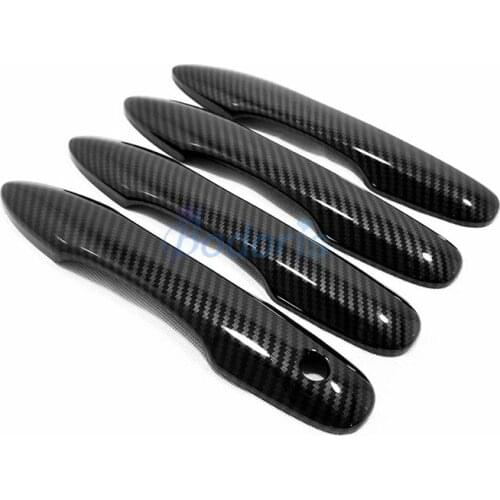 For Toyota Yaris 2020 2021 Carbon Fiber Color Car ABS handle Protective Cover Door Handle Outer Garnish Trim Accessories