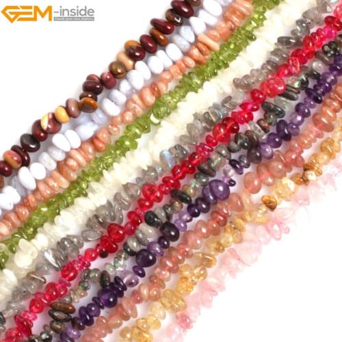 Gem-indide 2X5mm-4X8mm AA+ Natural Chips Stone Beads For Jewelry Making 34inches DIY Christmas Valentine Gift