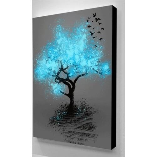 Print Fluorescent Tree Scenery Canvas Painting Wall Art Poster Nordic Home Decor Modern Wall Decor Modular Picture Bedroom Decor