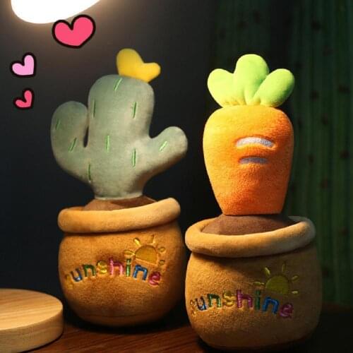 5 Styles Optional Creative Stuffed Toy Pot Shaped Animals Plants Design Decorative PP Cotton Kids Plush Doll Toy for Home