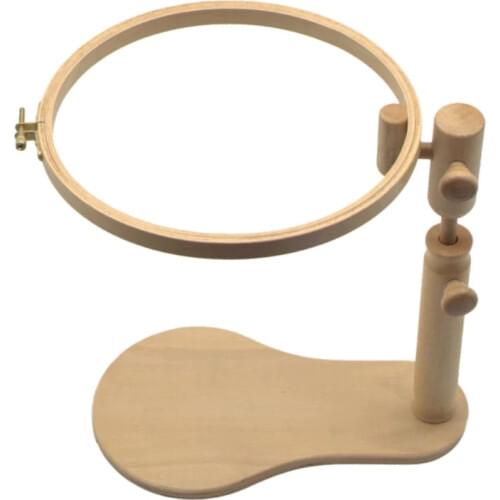 30cm Round Wooden Embroidery Hoop Frame Stand Rack Holder Cross-stitch Rotatable Adjustable Craft DIY Tools Sewing Accessories