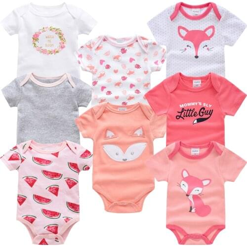 Summer Infant Funny Newborn Baby Girl Romper Short Sleeve Boy Baby Letter Clothes Girl Print Suit Born Crawling Baby 0-12M New