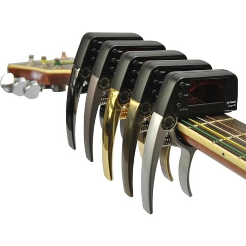 Meideal 2 In 1 Guitar Capo Quick Change Key Guitarra Capos Tuner for Electric Guitar Bass Ukulele Parts Accessories TCapo20