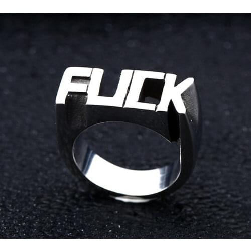 Endless Fashion Letter Ring Rings For women Wedding Custom Letters Initials Ring F Word Punk Style