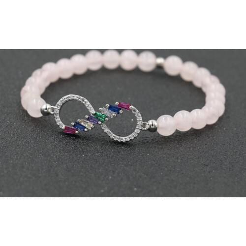 Trendy Shiny Crystal Zircon AAA 8 Infinity Bracelet For Women Natural Stone Men Bracelets Bead Jewelry Gift Chakra Pulseira