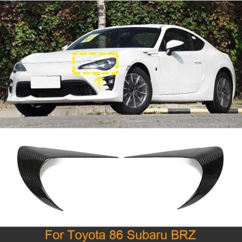 Car Front Headlights Eyelids Eyebrows For Toyota 86 Subaru BRZ 2012-2018 Carbon Fiber Front Bumper Headlight Eyebrows Trim Cover
