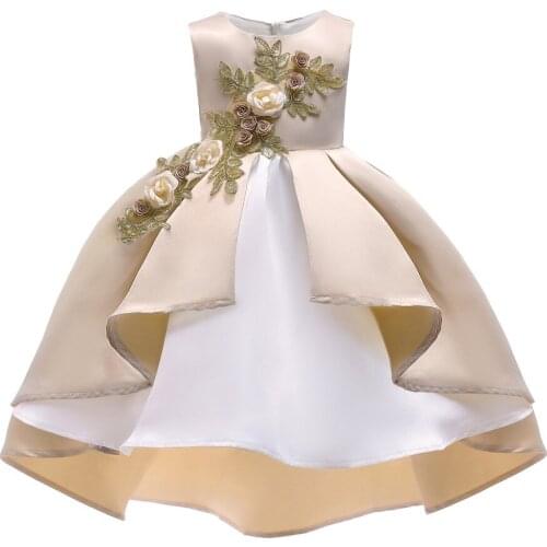 Kids Dreses For Girls Flower Embroidered tutu Princess Dress 2018 Childrens Thanksgiving Costume Baby Kids Clothing Party Dress