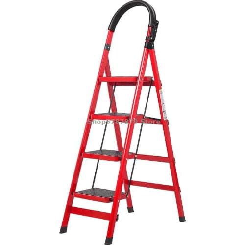 Family Movable Thickened Small Ladder Folding Ladder Family Staircase Indoor Herringbone Small Folding Ladder Multi-function