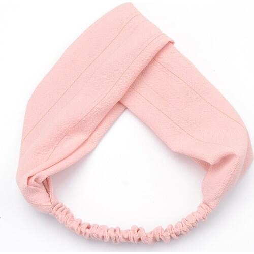 New Arrival Fashion Turban Headbands Women Girls Spring Summer Chiffon Headband Head Wrap Wide Cross Hair Accessories Headband