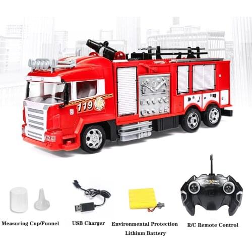 Fire Truck Electric Remote Control Fire Truck, One-Button Water Spray Remote Control Car, Kids Remote Control Toy
