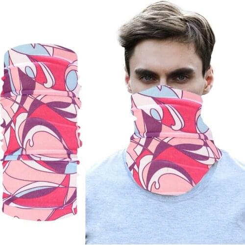 Pink Bandana outdoor Scarf Paisley Headband For Women Men Cycling Sun Protection Neck Gaiters Camping Activities Multi Function