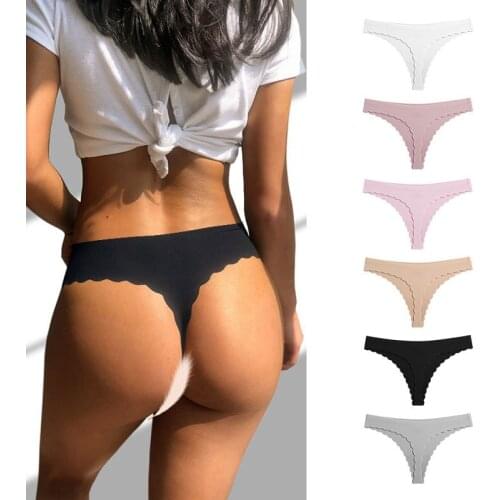 Womens Fun Underwear Sexy Solid T-Shaped Pants Low Waist Triangle Pants Traceless Underwear T-Shaped Pants