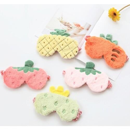 Sleeping Eye Mask Winter Cartoon 3D Fruit Cute Plush Eye Shade Cover Eyeshade Relax Suitable Travel Home Party Gift Snore Device
