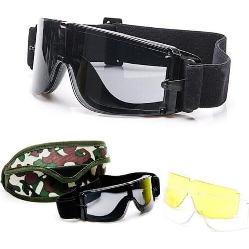 X800 Tactical Glasses USMC Military Airsoft Paintball Safety Glasses Army Shooting Glasses Outdoor Hunting Goggles 3 Lens