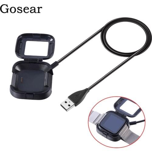 Gosear 1m Length Replacement USB Charging Cable Dock Power Charger Adapter for Fitbit Versa Smart Fit bit Smartwatch Accessories