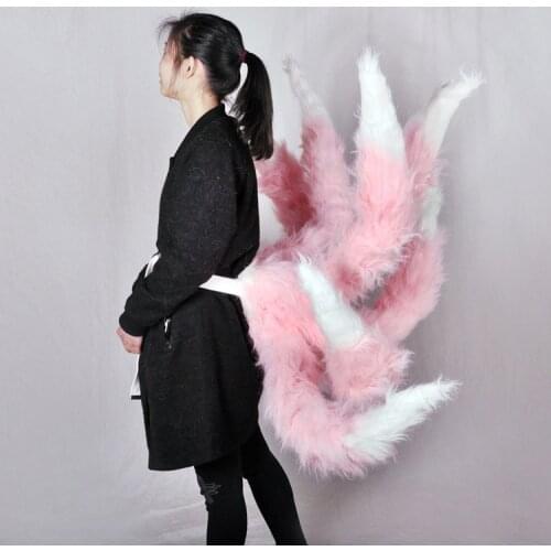 In stock Game Femeal Hero Ahri Nine Tailed Tail Star Guardian Magical Girl For Halloween Cosplay prop fox 9 Large Tails