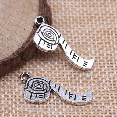 WYSIWYG 10pcs 27x11mm Ribbon Charm Tape Measure Charms Toilet Paper Charms For Jewelry Making Findings