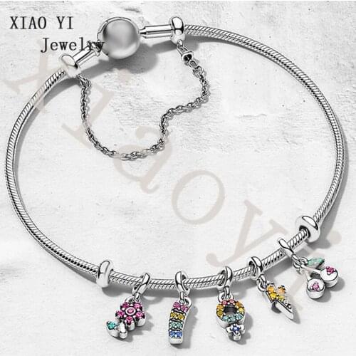XIAOYI 100% s925 ME series Cherry flower lovers small accessories safety chain thin bracelet high quality female Senior wedding
