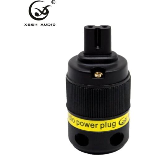 XSSH audio Red Pure Coper Rhodium Gold Plated audio video Figure 8 power IEC Plug Cable Connector