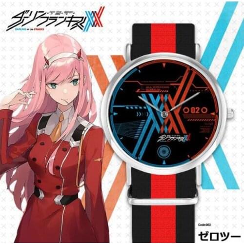 Anime DARLING in the FRANXX Zero Tow 02 Theme Couple Watches Black Guartz Wrist Watch Fashion Cosplay Xmas Birthday Gifts Anime