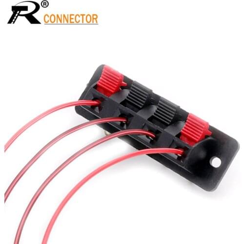 10pcs 4Positions 4 terminal speaker connector board Binding Post Spring Push Release For Electrical Wire Connector