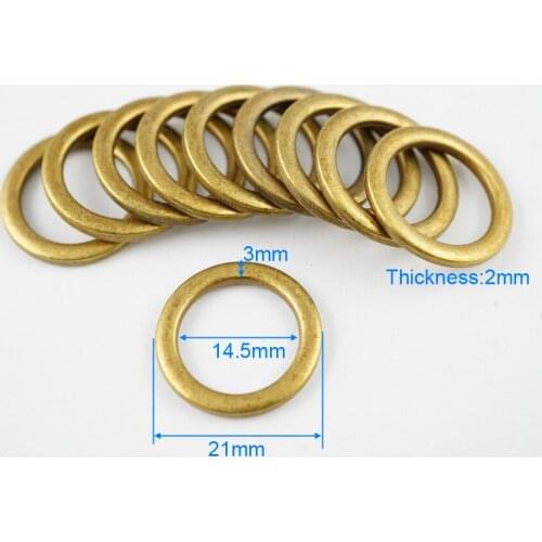 100 Pieces 14.5mm Antique Brass Color Welded Metal O Ring Purse Bag O Ring