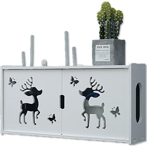 Wireless Wifi Router Storage Box TV Set-Top Box PVC Board Wall Shelf Hanging Plug Board Wire Cable Power Bracket Organizer Rack