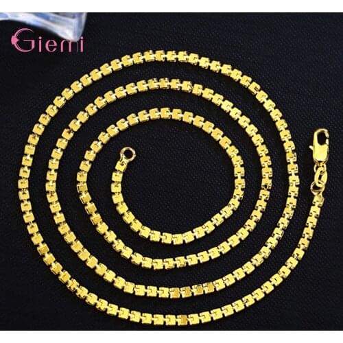 Novel Design Square Link Chain For Women Girls High Quality Gold Color Necklace Chain Women Modern Jewelry For Party Dance