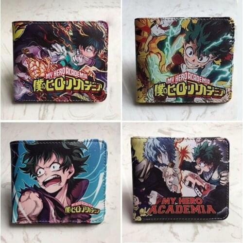 Cartoon Wallet Men Anime My Hero Academia Izuku Midoriya Character wallet card holder Zipper coin pocket Women Coin Purse