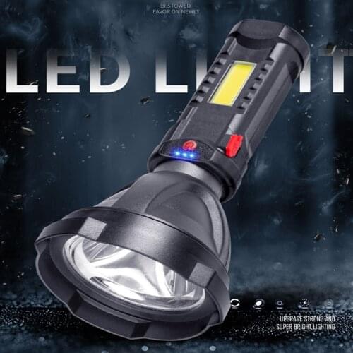Yunmai Built-in Battery LED Flashlight Illumination Distance Big Cup Reflective Flashlamp Micro USB Rechargeable Outdoor Lantern