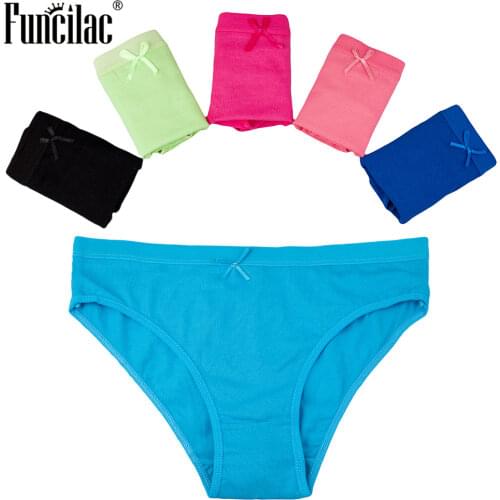 FUNCILAC Panties for Women Cotton Briefs Sexy Womens Underwear Girls Ladies Female Lingerie Fashion Candy Color Hot 5 Pcs/set
