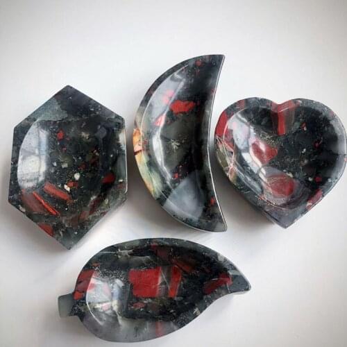 Blood stone bowl quartz mineral crystals gemstones natural pedras para artesanato healing decoration