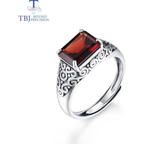 Natural gemstone garnet style restoring ancient ways 925 sterling silver rings fine jewelry best anniversary gift for women,wife