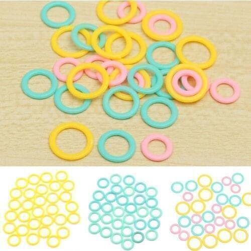 30pcs Multicolor Round Crochet Stitch Marker Plastic Rings For DIY Needle Craft Hand Knitting Crocheting Sewing Tool Accessories
