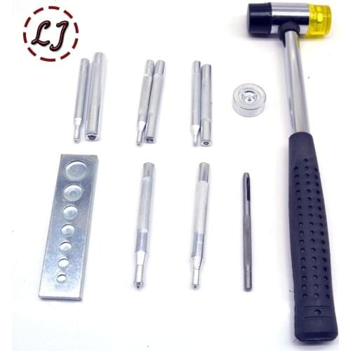 Metal Snap Fasteners Press Studs Button tools Punch Installation Leather Crafts Tool Hand Punch Tool Set handmade DIY Accessory