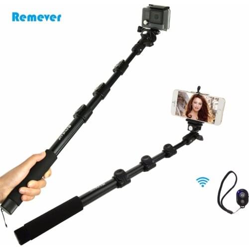 Mini Bluetooth wireless selfie stick with phone Clip Portable monopod for Action Camera Gopro Phone Iphone xiaomi Huawei Samsung
