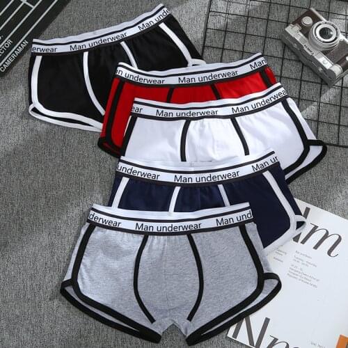 Fashion Mens Underwear Cotton Plus Size Man Breathable Solid Color Panties Shorts Super-Elastic Boxers Sports Male Underpants