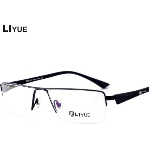 Fashion Square Glasses Frame Men Optical mens eyeglasses frames Myopia Prescription glasses male Half Metal eyewear Spectacles