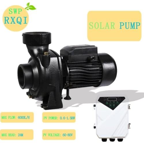 SOLAR SURFACE PUMP High flow MPPT Controller Display Screen 48v 550w or 0.7HP Max flow 6000L/H Max head 24m Inlet & Outlet 1"