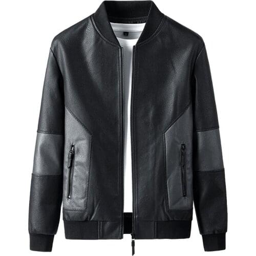 Men Jacket Faux Leather Motorcycle Jacket 2021 Fashion New Mens Business Jackets Black Outwear Male Pu Leather Biker Coats Men