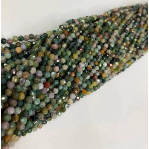 AAAA natural stone Indian agate cutting surface 2mm / 3mm / 4mm stone jewelry DIY boutique 38cm