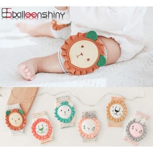 Balleenshiny 2020 New Infant Baby Leg warmers Pink Lions Baby Crawling Knee Pads Cotton Kids Kneecap Baby Accessories Breathable