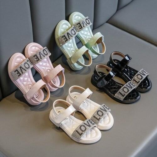2021 new summer childrens soft-soled big girl middle-child fashion princess shoes baby non-slip childrens sandals size 26-36